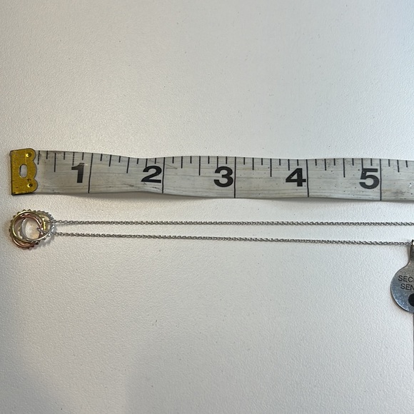 Studio Silver Chain Necklace w/ Silver, Gold, & Rose Gold Circle Charms, NWT! - Picture 3 of 4